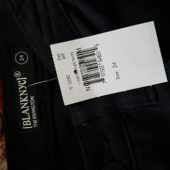 BLANK NYC The Rivington Black with White Stripe High Rise Jeans - Picture 5 of 9